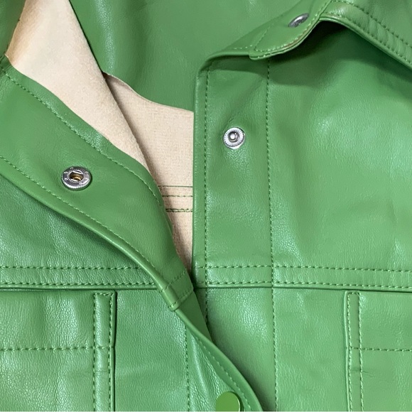 Topshop Maddie Faux Leather Button-Up Shirt - Picture 11 of 12